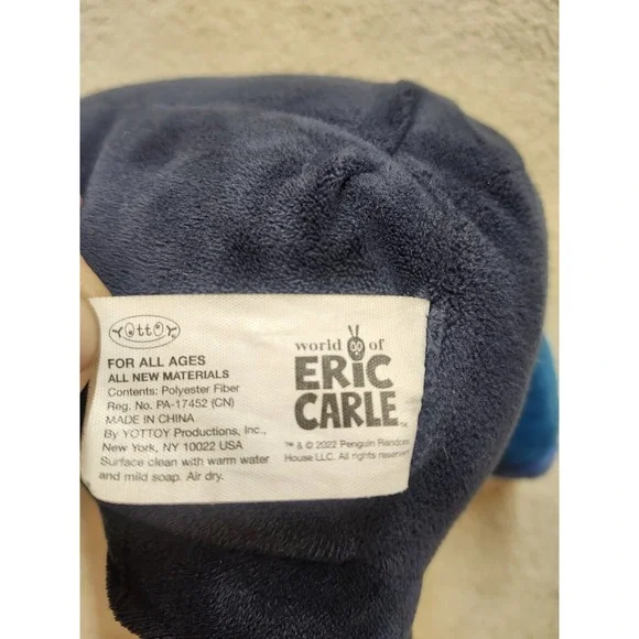 Kohls Cares World of Eric Carle 12" Blue Gorilla Stuffed Plush Embroidered Eyes - Picture 4 of 5